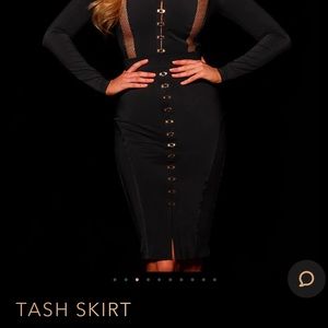 NWT Honey Birdette Tash Black and Gold Skirt